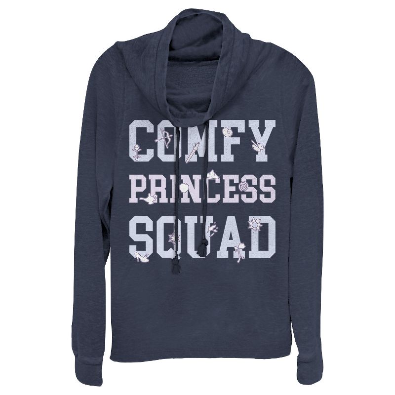 Juniors Womens Ralph Breaks the Internet Comfy Princess Squad Cowl Neck Sweatshirt, 1 of 4