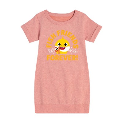 - Baby Shark - Fish Friends Forever Graphic Short Sleeve Fleece Dress