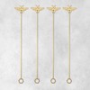 Twine Bee Stir Sticks, Gold Bumble Bee Swizzle Sticks, Stainless Steel Drink Stirrers, Gold Plated Cocktail Accessories, Highly Detailed, Set of 4 - image 3 of 4