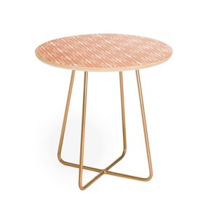 Madart Tropical Fusion 5 Peach Pattern Side Round Table Gold - Deny Designs - 1 of 2