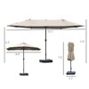 NicBex 15FT Steel Rectangular Double-Sided Patio Umbrella,Patio Umbrella with Base & Crank,Outdoor Market Umbrella for Pool,Garden & Patio - 3 of 4