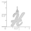 Black Bow Jewelry 14k White Gold, Madison Collection, Medium Script Initial Pendant A-W - 4 of 4