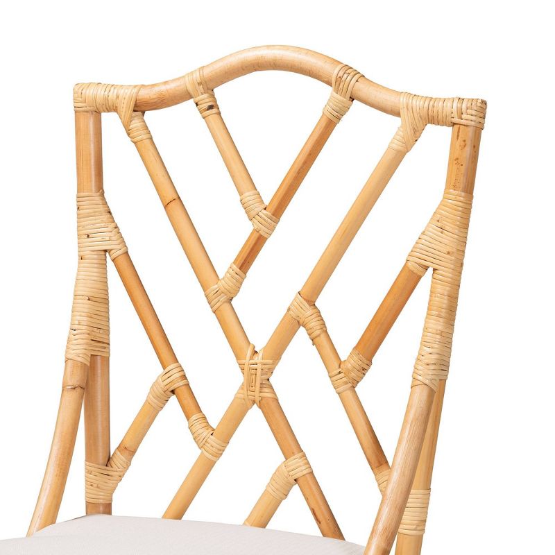Sonia Rattan Chair Natural/White - bali & pari: Handmade, Comfort Cushion, No Assembly Required, 6 of 12