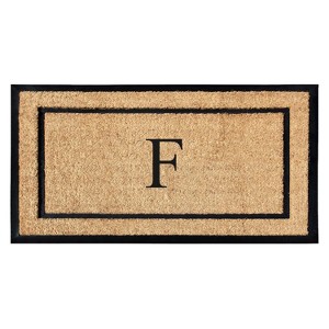 A1HC Natural Coir and Rubber Backing Monogrammed Door Mat, Anti-Shed Entry Doormat - 1 of 4