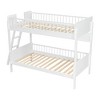 Luxystar Twin Size Wooden Bunk Bed with 3 Storage Shelves and Guardrails, Ladder can be Changed Left or Right - 4 of 4