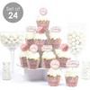 Big Dot of Happiness Pink Rose Gold Birthday - Cupcake Decoration - Happy Birthday Party Cupcake Wrappers and Treat Picks Kit - Set of 24 - 2 of 4