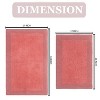 Luxury Reversible Bathroom Rugs Set, Washable Rug, Soft Cotton Extra Soft and Absorbent bath Rug, Non-Slip Bath Mat Set, 2 Pcs Set(S+M), Coral - 3 of 4