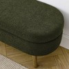 CAVINAS Oval Ottoman with Storage, Elegant Fabric Storage Ottoman, Storage Bench with Rubber Wood Legs for Bedroom, Living Room - 4 of 4