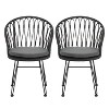 Christopher Knight Home Tavon Outdoor Wicker and Metal Dining Chairs with Cushion (Set of 2) - 2 of 4
