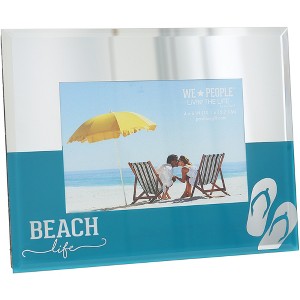 Pavilion Gift Company - Beach Life - 9" x 7" Mirrored Glass Frame (Holds 6" x 4") - Single Image Frames - 1 of 4