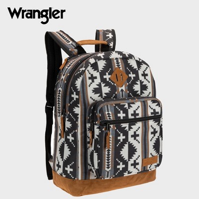 Wrangler Yellowstone 18.5" Travel School Backpack for Women Men Girl Boy, Classic Logo Water Resistant Casual Daypack