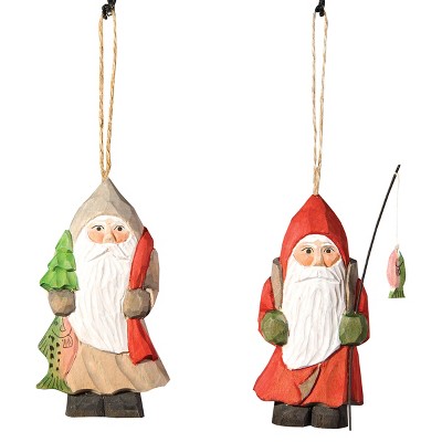 Gallerie II Fishing Santa Christmas Xmas Ornament A/2