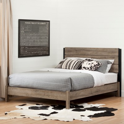 Weathered Oak Full/Queen Headboard with Black Accents