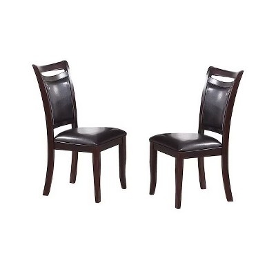 NicBex Set of 2 Dining Chair Modern Faux Leather Side Chair with High Back & Cushion Seats for Kitchen,Dining Room,Dark Brown
