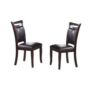 NicBex Set of 2 Dining Chair Modern Faux Leather Side Chair with High Back & Cushion Seats for Kitchen,Dining Room,Dark Brown - 1 of 4