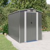 vidaXL Galvanized Steel Garden Shed, Outdoor Tool Storage with Slid Gate, Spacious Interior, Ventilated Design - Light Gray, 75.6"x107.9"x87.8" - 2 of 4