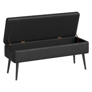 47.7'' Mid-century Modern Upholstered Storage Bench with Solid Wood Legs - 1 of 4