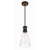Crystorama Lighting Quinn 1 - Light Pendant in  Matte Black/Textured Gold - 4 of 4