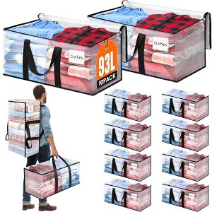 Generic 10-Pack Large Moving Bags with Backpack Straps & Strong Zipper - 1 of 4