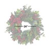 Kurt Adler Artificial Berries and Pinecone Ribbon Wreath Christmas Decoration, Green, 24" - 3 of 4