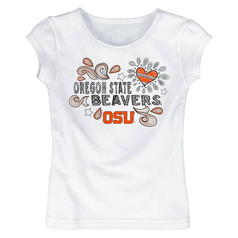 NCAA Oregon State Beavers Toddler Girls&#39; White T-Shirt, 1 of 2