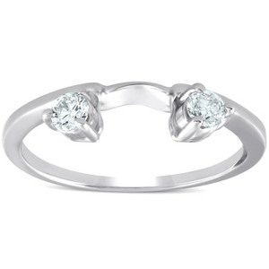 Pompeii3 1/4ct Diamond Engagement Ring Wedding Band Enhancer 14K White Gold - 1 of 4