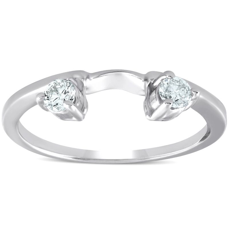 Pompeii3 1/4ct Diamond Engagement Ring Wedding Band Enhancer 14K White Gold, 1 of 5