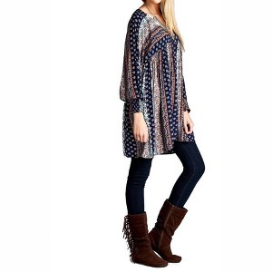 Women's Paisley Baby Doll Tunic - Velzera - 1 of 3