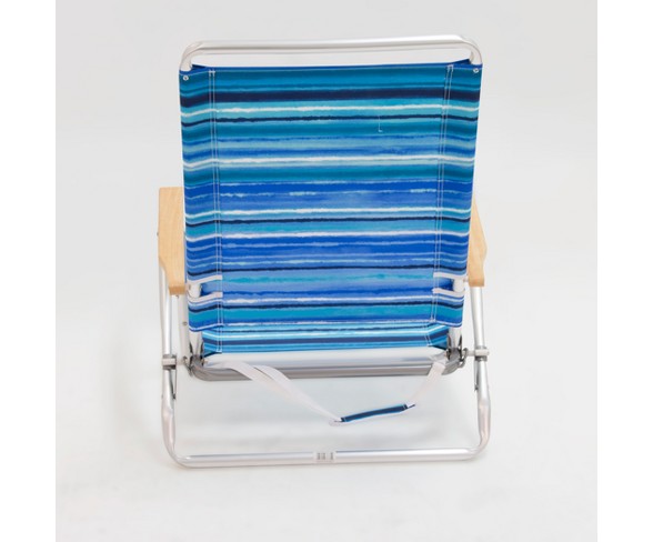 Outdoor Portable Beach Chair - Blue/White Stripe - Evergreen