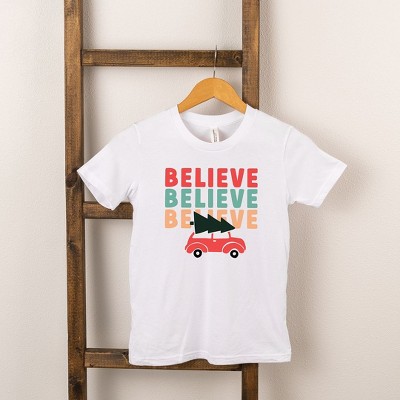 The Juniper Shop Believe Stacked Car Toddler Short Sleeve Tee