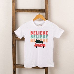 The Juniper Shop Believe Stacked Car Toddler Short Sleeve Tee - 1 of 2