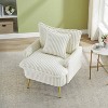 Vynxaria Fashion 30.31" Single Sofa Chair - Beige Coarse Corduroy Fabric, High-Density Sponge, Ergonomic Backrest/Armrests - 3 of 4