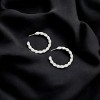 Slickblue Women's Hoop Earrings, Twisted Rope Mini Design, Push Back, Night Out Look, Gold/Silver, 1.5" - 2 of 3