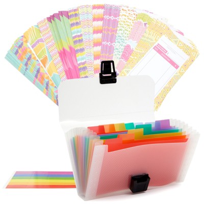 Paper Junkie Cash Envelopes Budget Organizer System with Plastic Wallet, 24 Tabs, 96 Budgeting Envelopes