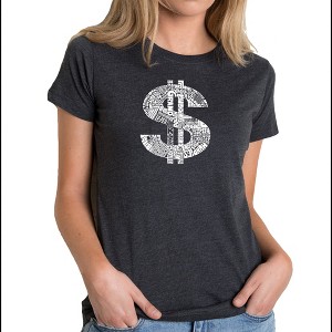 LA Pop Art Women's Premium Blend Word Art T-shirt - Dollar Sign - 1 of 4
