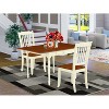HomeStock 3-Piece Buttermilk and Cherry Finish Solid Wood Top With Dropleaf Dining Table Set - 2 of 4