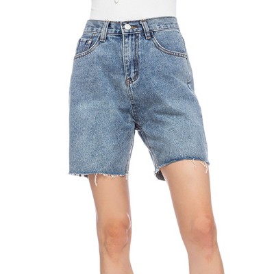 Anna-Kaci Women's High Waisted Bermuda Denim Shorts