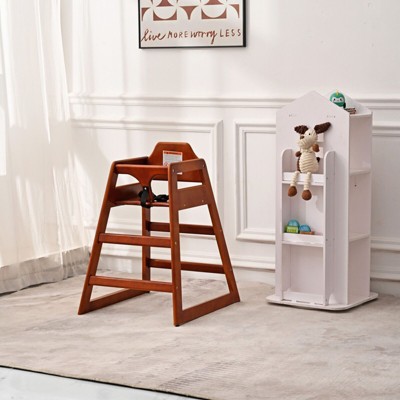 NicBex Solid Wood Baby Kids Dining Chair Booster Chair,Portable Kid Feeding Seat Chair with Safety Belt,Easy to Clean