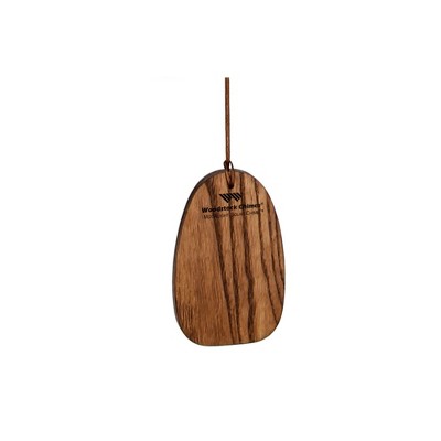 Bronze Solar-Powered Wind Chime with Teak Finish, 29"