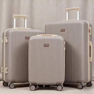 KWPZQEB 3 Piece Luggage Set Carry on Suitcase with ABS+PC Hardshell, Spinner, Lightweight TSA Lock (20", 24", 28") - 1 of 4