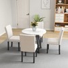 VYNXARIA 5PC dining room set with imitation marble table top, solid wood dining table and 4 chairs, space-saving kitchen,dining room - 4 of 4