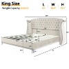 Christopher Knight Home Nathan Velvet Tufted Platform Bed with Wingback Headboard and Nailhead Trim - 3 of 4