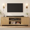 Fluted TV Stand for 75in 80in, White Entertainment Center with Adjustable Shelves and 2-Tier Storage, Modern TV & Media Cabinet - 2 of 4