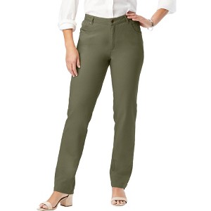 Jessica London Women's Plus Size Tall Classic Cotton Denim Straight-Leg Jean - 1 of 4