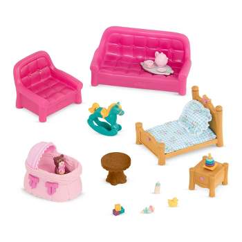 Li'l Woodzeez Miniature Furniture Playset 23pc - Living Room & Nursery Set