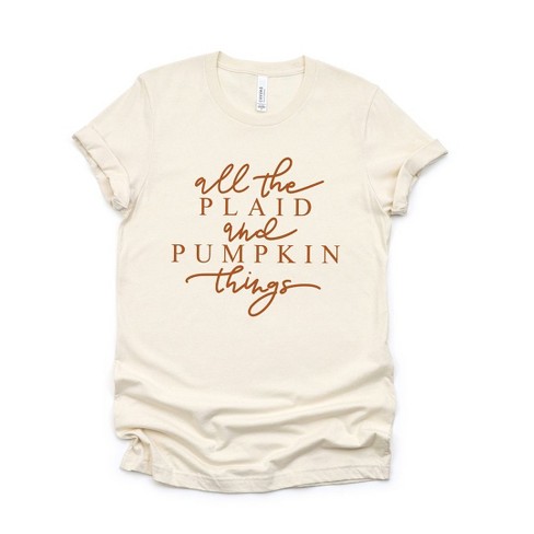 Simply Sage Market Women's All The Plaid and Pumpkin Things Short Sleeve Graphic Tee - image 1 of 4