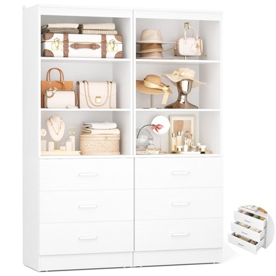 Besiost 24-In Closet Organizer System with Wooden Drawers