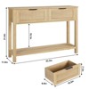 Farmhouse Entryway Table,43 Inch Wood Console Table with 2 Drawers,2 Tier Sofa Table with Storage for Living Room, Foyer, Entryway - 3 of 4
