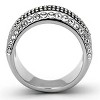 Slickblue Women's Polished Stainless Steel Ring – Multiple Clear Synthetic Crystals, No Plating, size 5-10 - 3 of 4