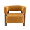 Christopher Knight Home Bram Rubberwood Boucle Upholstered Accent Arm Chair with Open Curved Back - 4 of 4